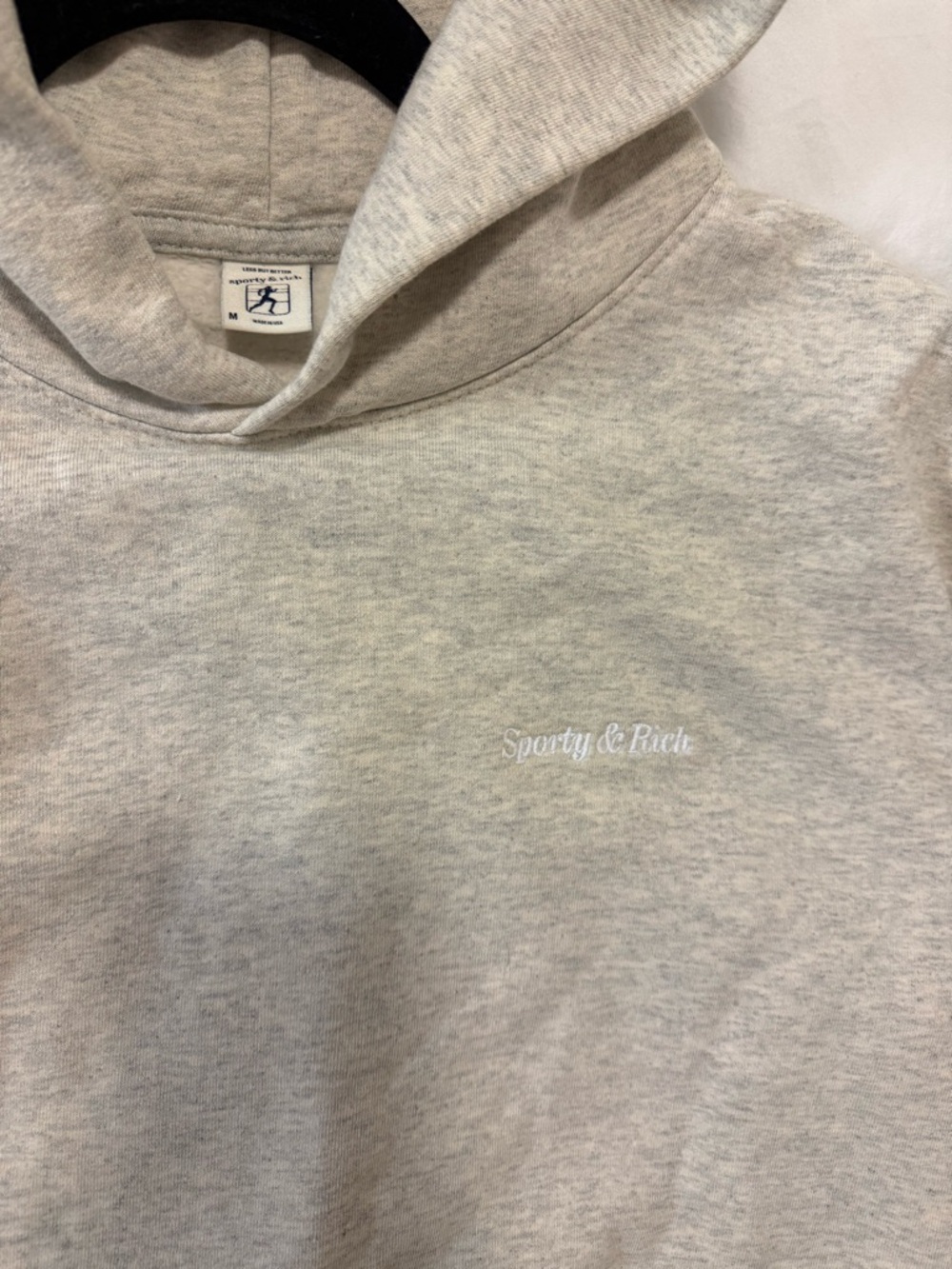 Sporty & Rich Men's Heather Light Gray Crewneck Hoodie